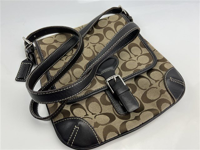 コーチ COACH シグネチャー キャンバス×レザー ショルダーバッグ 6079拍卖