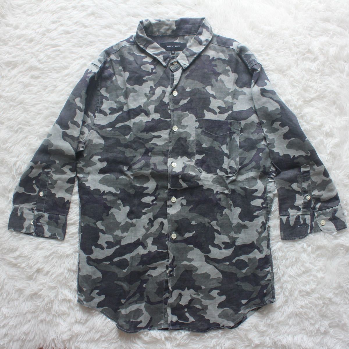 長袖シャツ SHIPS JET BLUE 迷彩 M拍卖