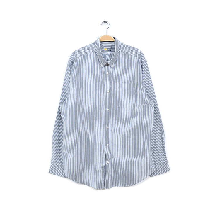 【送料無料】 エディーバウアー リラックスフィット ストライプ柄 長袖シャツ コットン/ポリエステル BDシャツ EDDIE BAUER メンズL CA0900拍卖