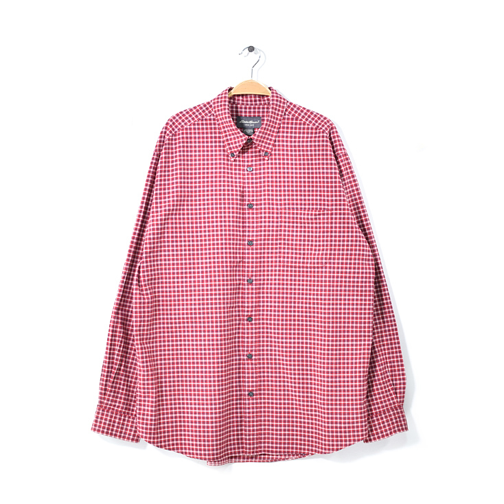 【送料無料】 エディーバウアー アウトドア コットン チェック柄 長袖シャツ BDシャツ EDDIE BAUER メンズL 古着 CA0905拍卖