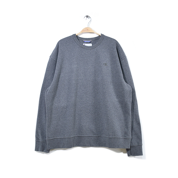 【送料無料】 チャンピオン スウェット トレーナー Cマーク 刺繍ロゴ チャコールグレー 灰色 メンズXL 大きいサイズ Champion 古着 CF0434拍卖