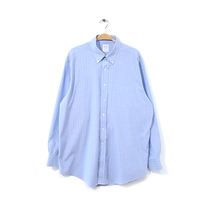 【送料無料】 ブルックスブラザーズ メイカーズ コットン チェック柄 長袖シャツ メンズXL相当 大きいサイズ Brooks Brothers 古着 CA0888拍卖