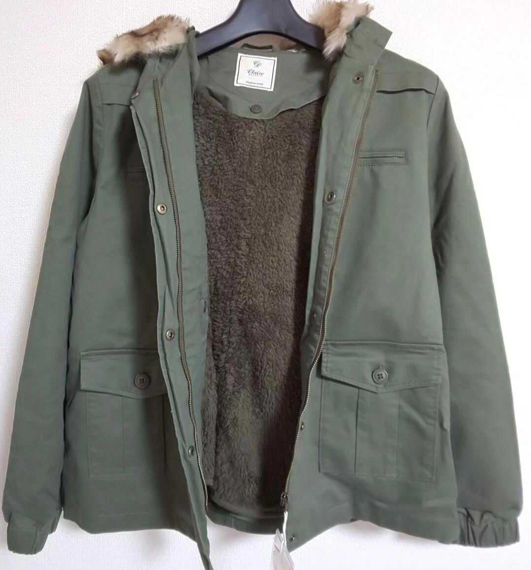 新品 送料無料 claire MELROSE メルローズ クレール モコモコライナー付きミリタリージャケット拍卖