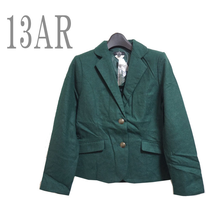 ●新品/秋冬/ジャケット/グリーン系/13AR/ウール混/レディース●い0395拍卖