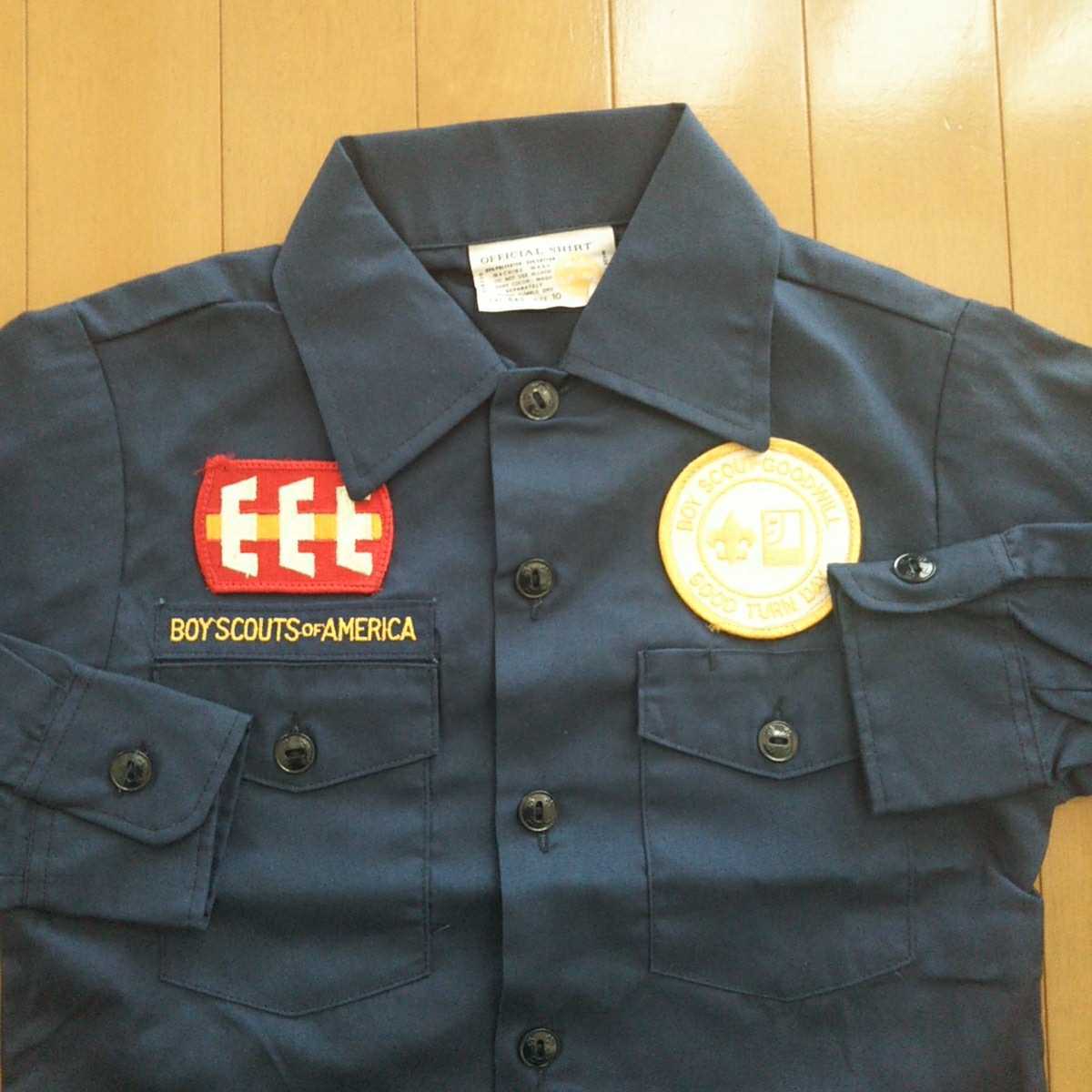 90s 米国 ボーイスカウト BOYSCOUTS of AMERIKA 公式シャツ オールドワッペン 140(US10) キッズ拍卖