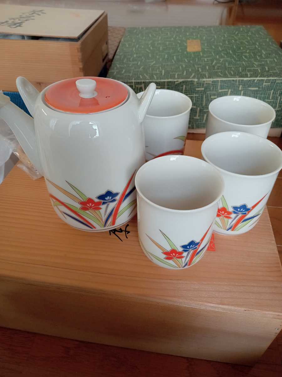 昭和レトロ 茶器セット 縦長どびん1 湯呑5拍卖