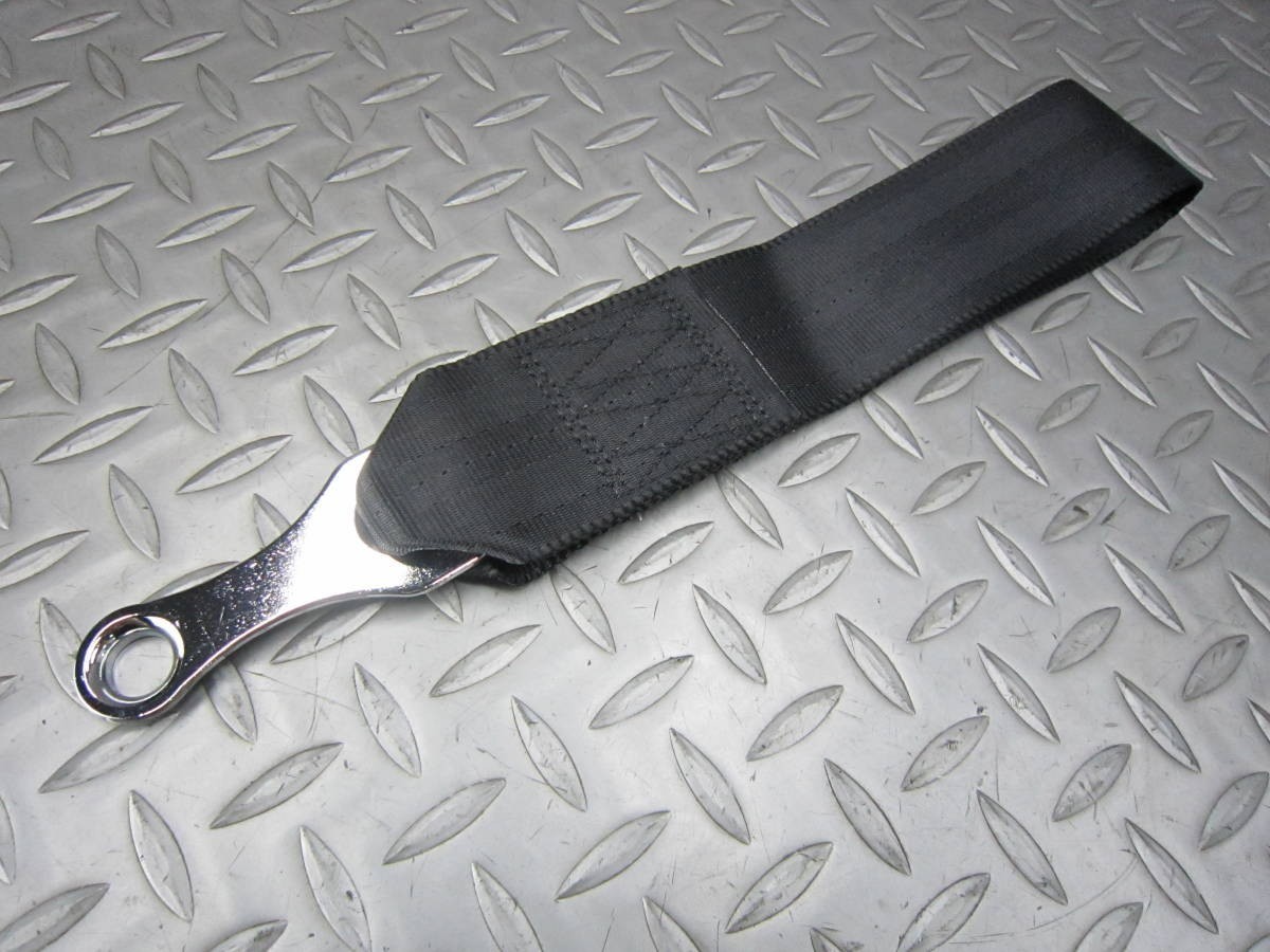 【ブラック/2本セット】 メッキフック トーイングストラップ 牽引ストラップ 牽引フック 汎用品 ドレスアップ 全国送料無料拍卖