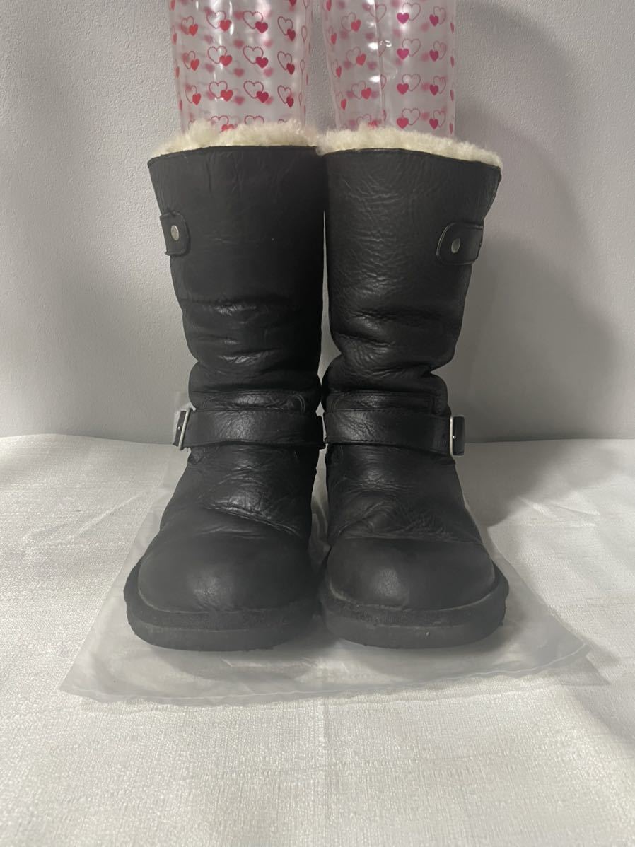 アグUGG黒ブラック23cmレディース本革ムートンブーツ拍卖