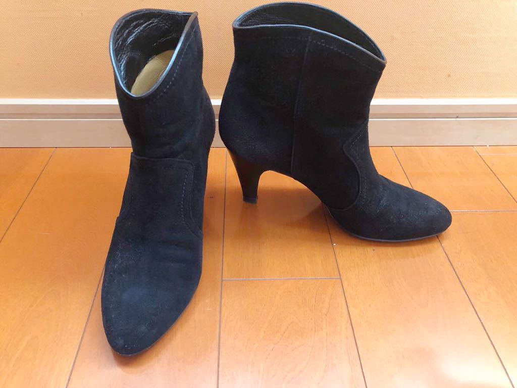 日本製Odette e Odileオデットエオディールスウェットショートブーツ22cm黒ブラック♪(YI)拍卖