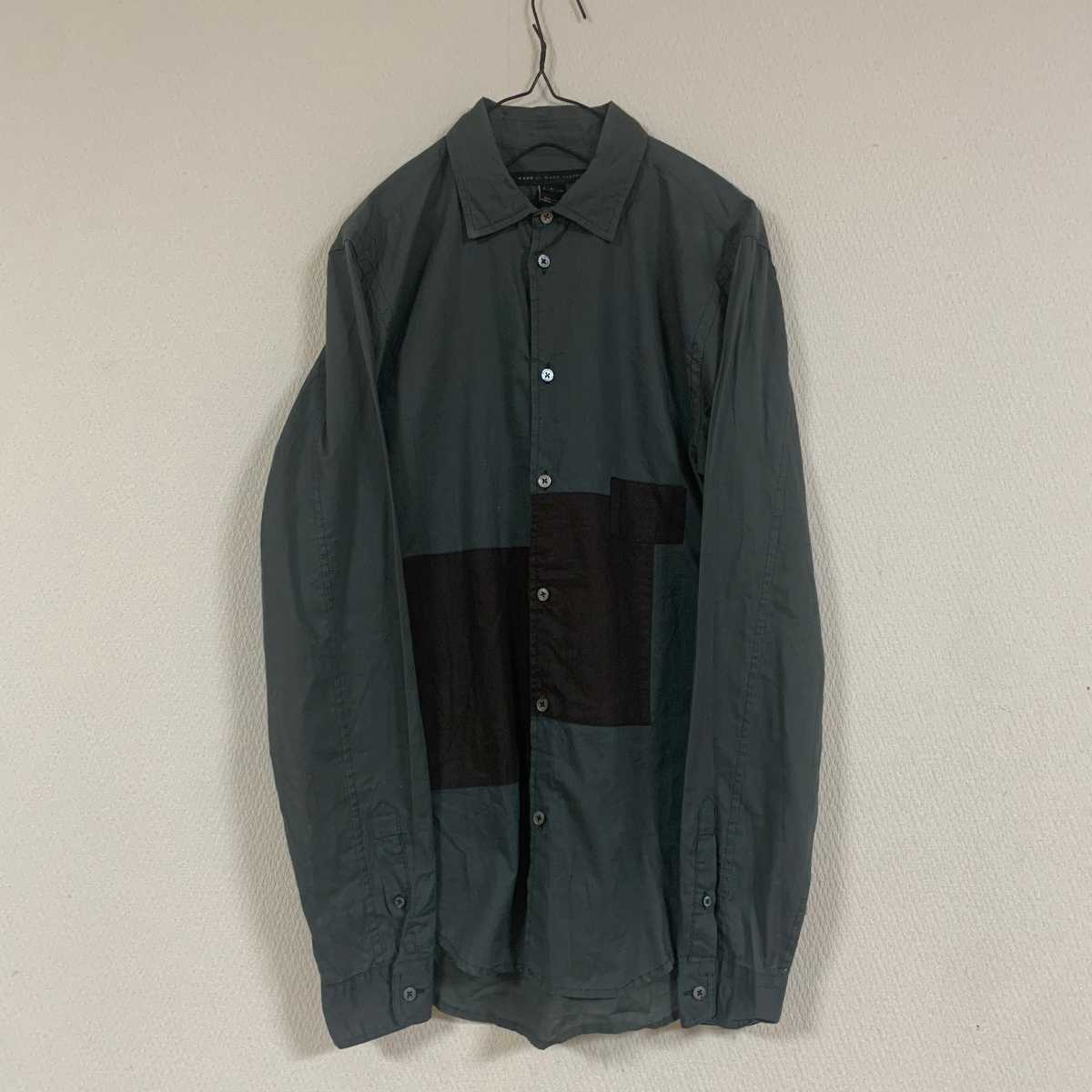 MARC BY MARC JACOBS マークバイマークジェイコブス 長袖シャツ パッチワーク USA製 アメリカ グリーン拍卖