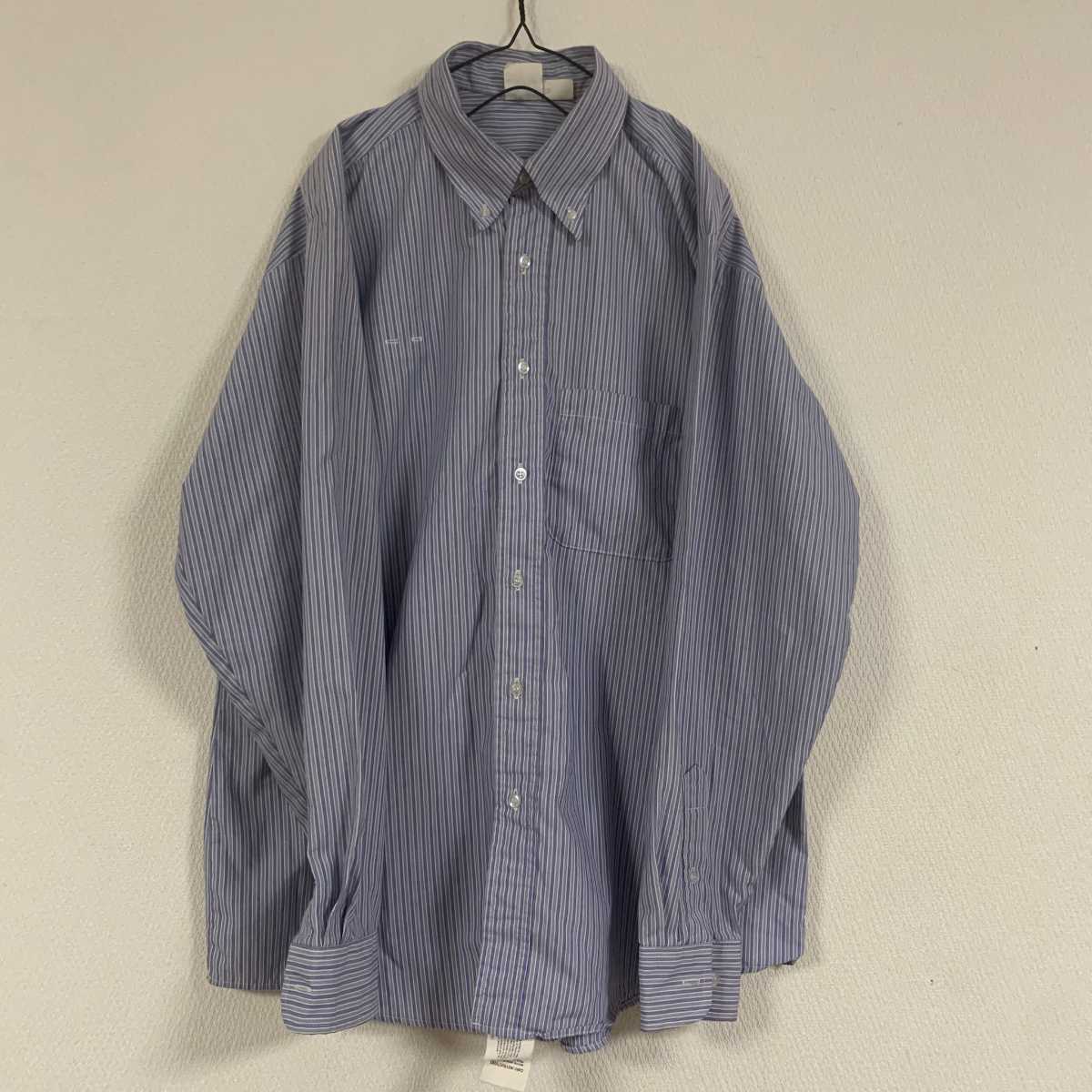 USA製 BROOKFIELD UNIFORM ボタンダウンシャツ ストライプ 80s 希少 ビックシルエット拍卖