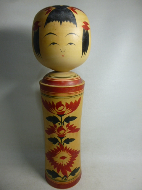 伝統こけし 秋山忠男 高さ約35.3cm /221012拍卖