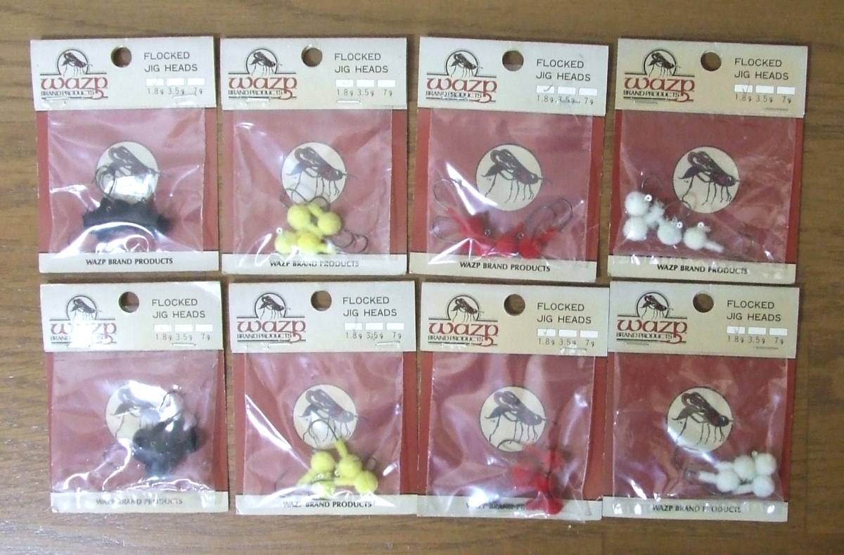 ■ジグヘッド WAZP FLOCKED JIG HEADS 1.8g 4個入×4色×2袋 #1 検/ワームエッセンス植毛拍卖