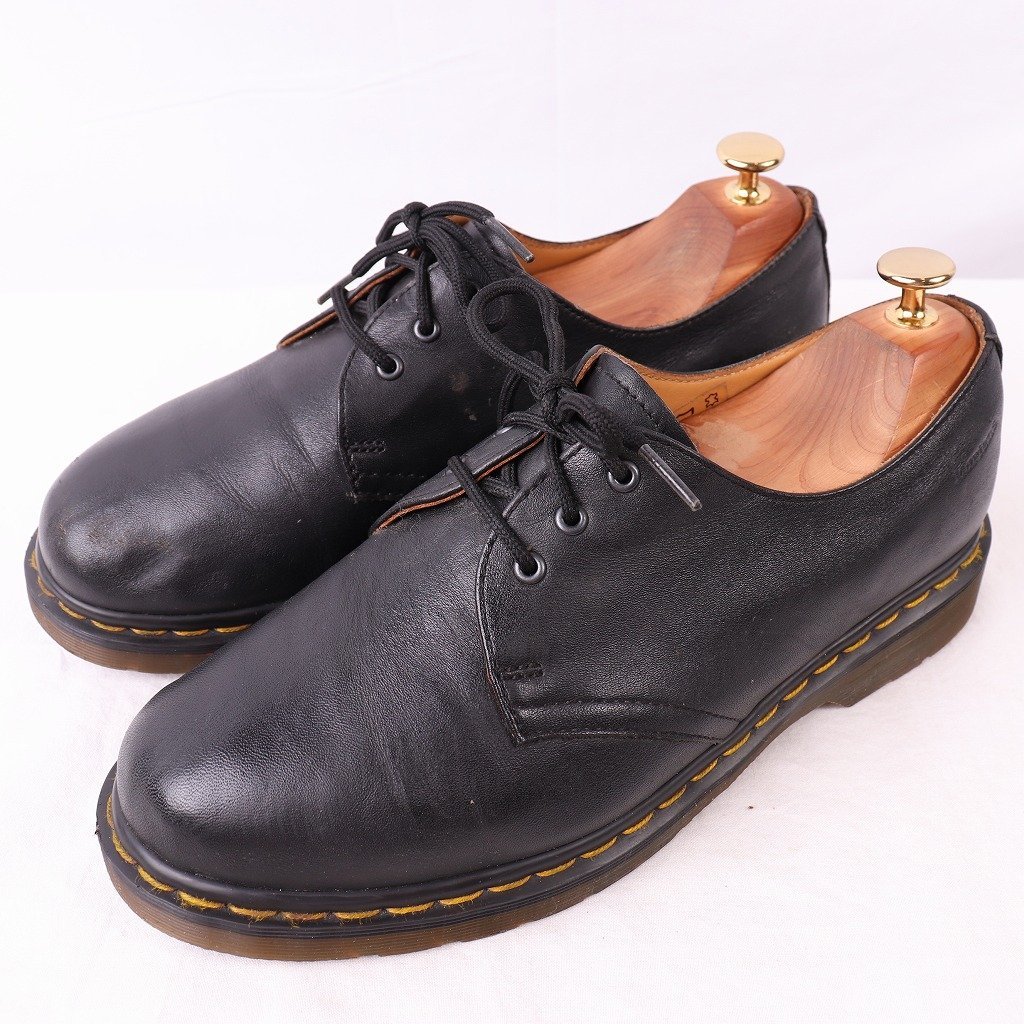 ドクターマーチン UK7/25.5cm-26.0cm/3ホール 黒 ブラック ブーツ メンズ レディース dr.martens 中古 古着 dm3692拍卖