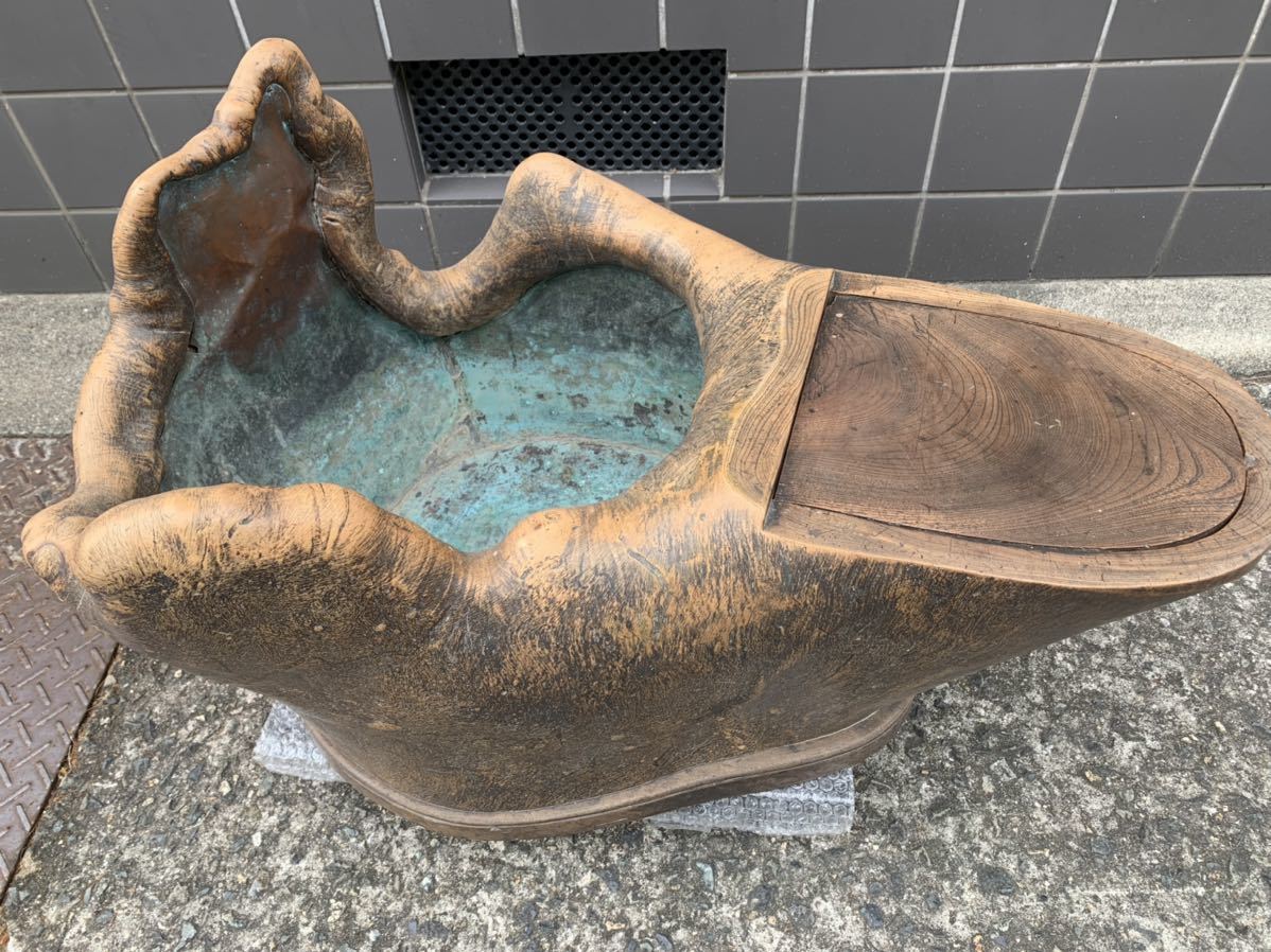 ★大阪堺市/引き取り可★火鉢 囲炉裏座卓 昭和レトロ 大型 骨董 アンティーク 古民家 和風 古民具 コレクション 木製 約W48cm×D74cm★拍卖