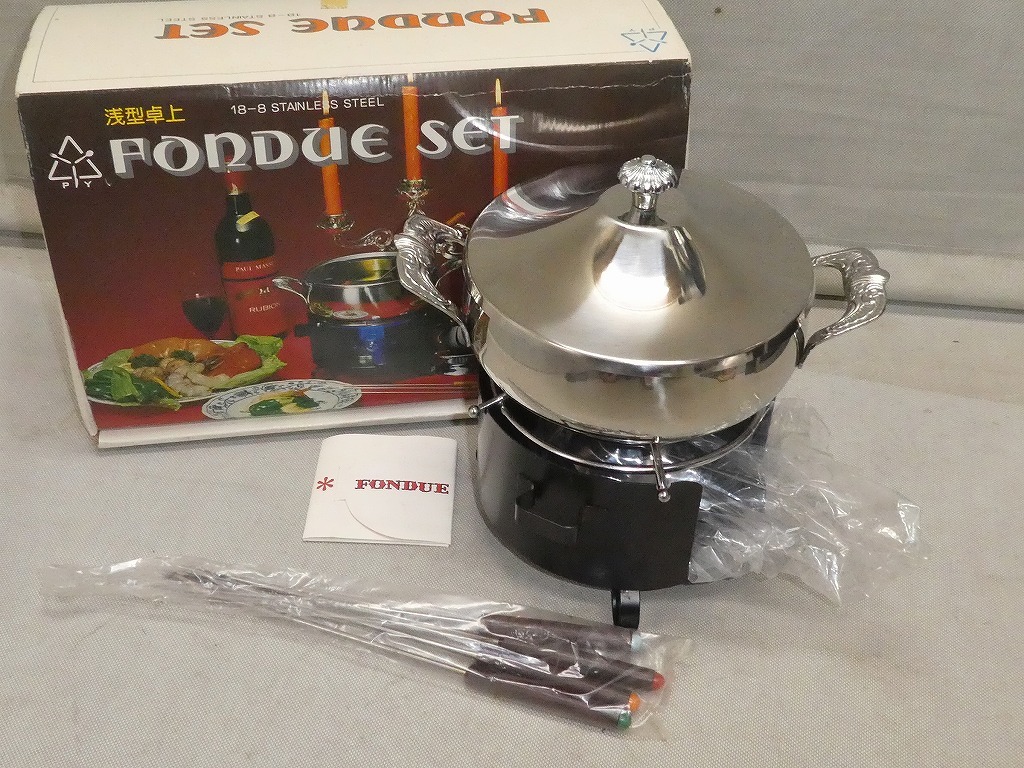 ●浅型卓上 オイル フォンデュ鍋セット 天ぷら兼用 アウトドア キャンプ ホームパーティー 吉川製販●拍卖