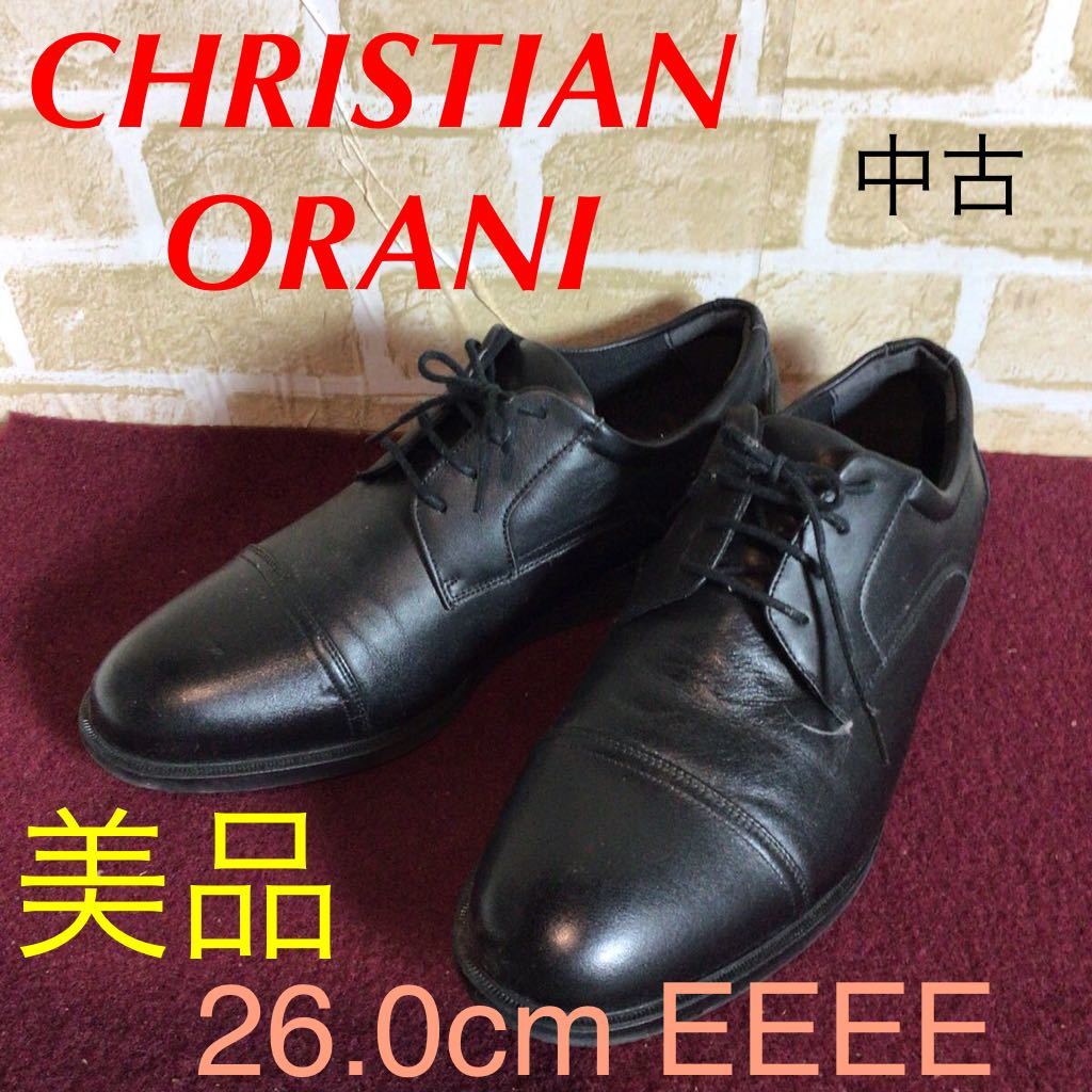 【売り切り!送料無料!】A-232 CHRISTIAN ORANI!ビジネスシューズ!26.0cm EEEE!黒!カジュアルシューズ!中古!美品!拍卖