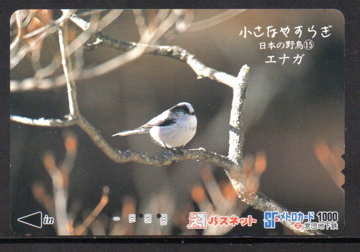 使用済 日本の野鳥 エナガ 営団地下鉄 パスネット拍卖