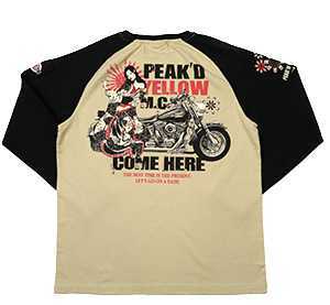 ピークドイエロー/ロンT/ベージュ/XL/PYLT-234/テッドマン/カミナリモータース拍卖