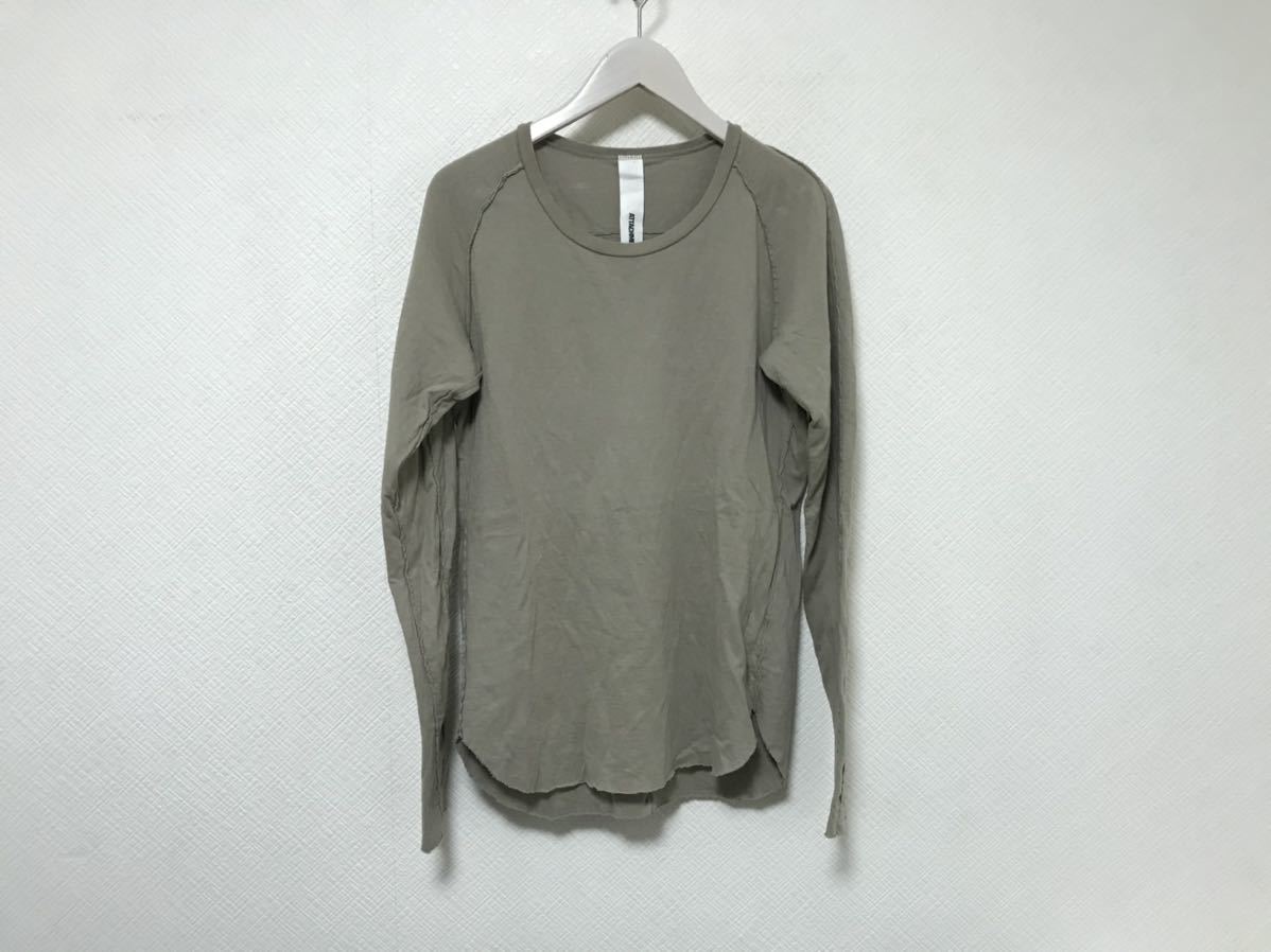 本物アタッチメントATTACHMENTコットン長袖TシャツロンTメンズアメカジサーフビジネススーツM2グレージュ日本製インナー拍卖