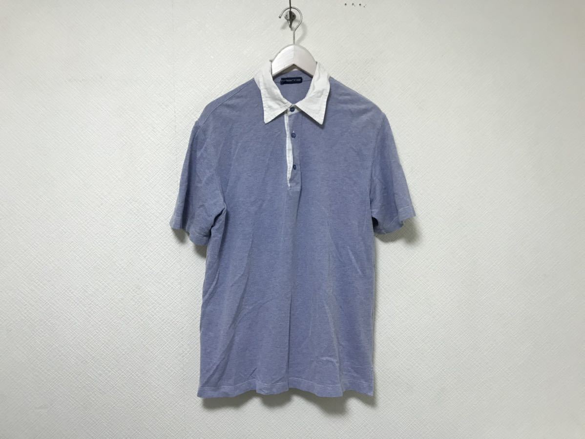 本物メンタMentaコットンクレリック半袖ポロシャツメンズビジネススーツアメカジミリタリーサーフXL青ブルー50ゴルフ半袖シャツ拍卖