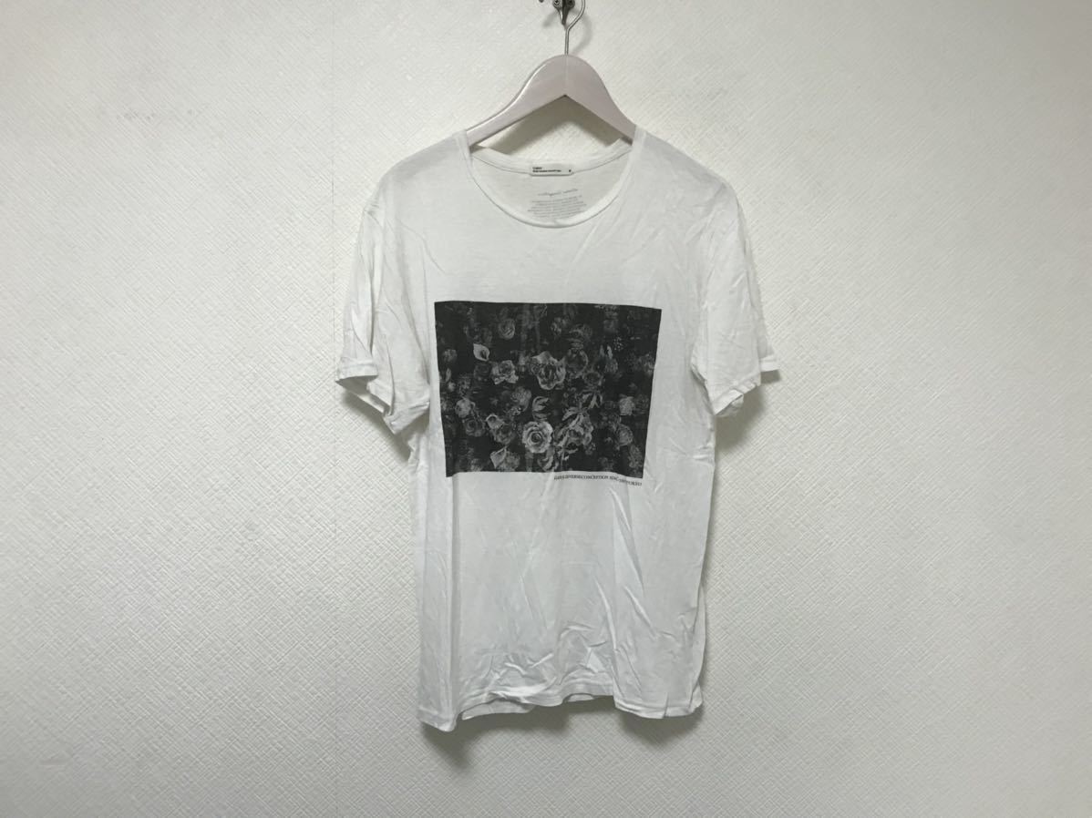 本物ガルニGARNIコットンレーヨンプリント半袖Tシャツメンズビジネスサーフアメカジミリタリーストリート白ホワイトL拍卖