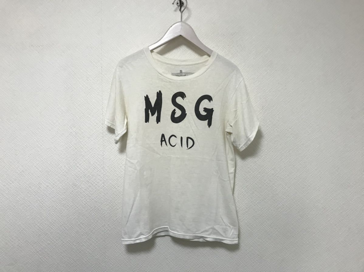 本物アンノウンunknownno MSG ACIDコットンプリント半袖Tシャツメンズアメカジサーフミリタリーストリート白ホワイトSアメリカ製拍卖