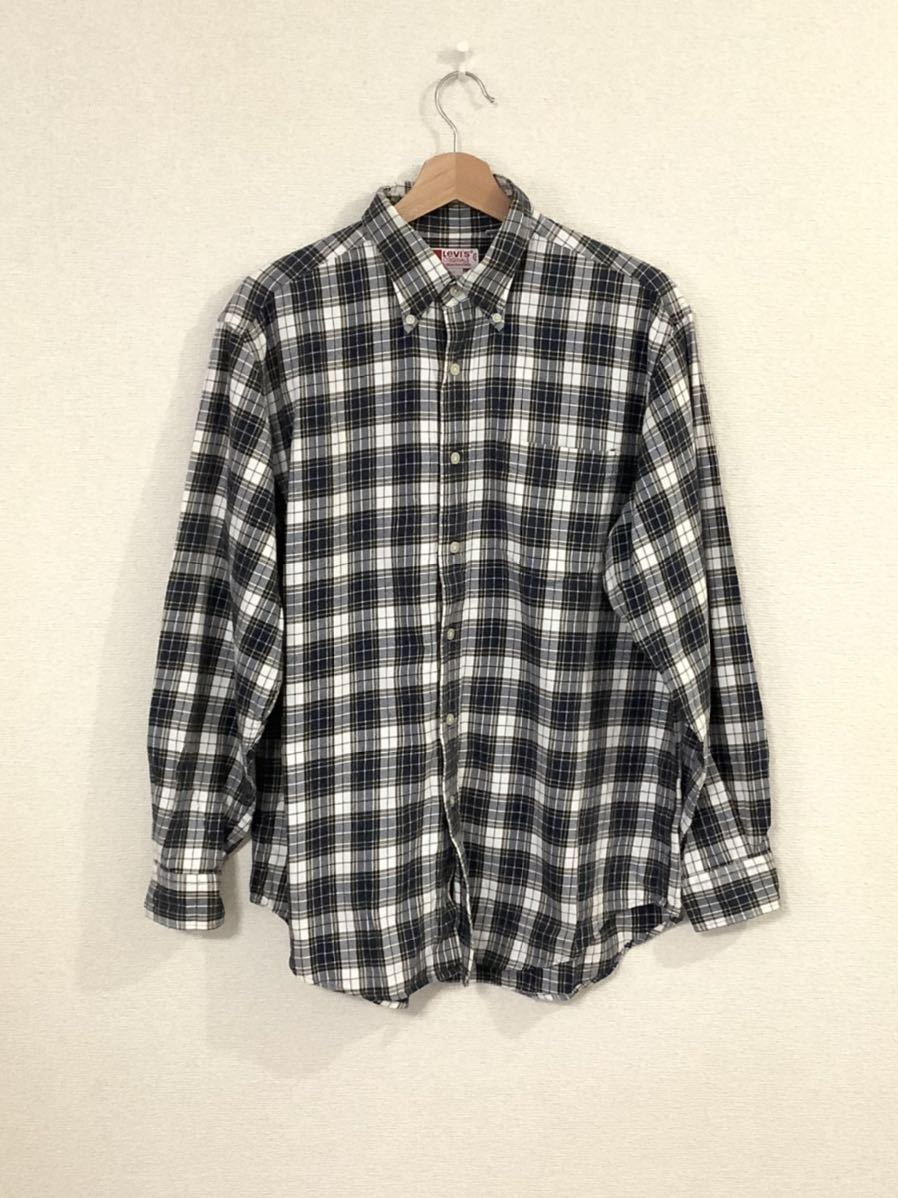 levi's リーバイス チェック柄コットンシャツ ボタンダウンシャツ アメカジ 古着 チェック メンズ拍卖