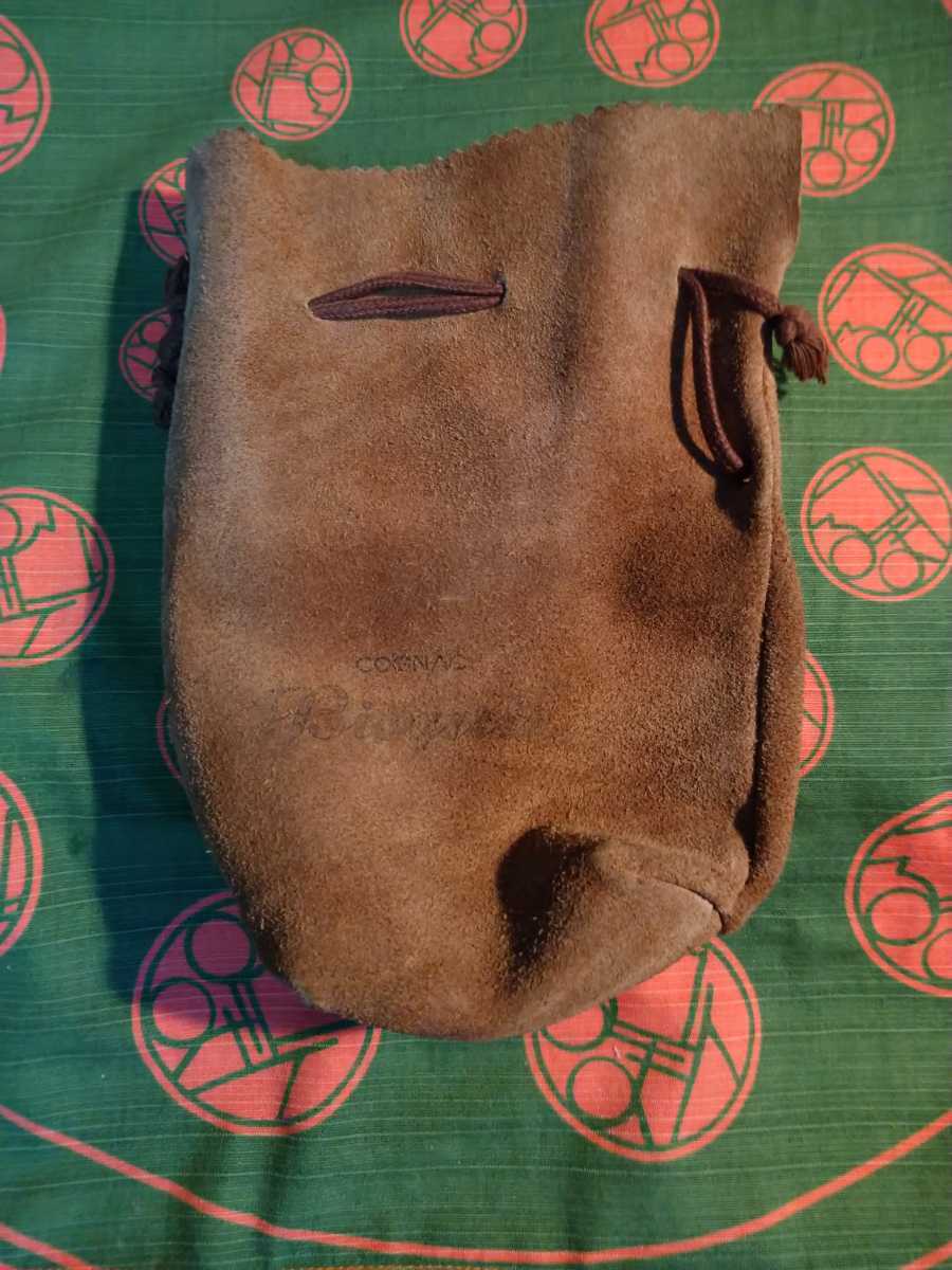 【中古・美品】メーカー/不明/革製きんちゃく袋/カラー茶色/お買い得品!!拍卖