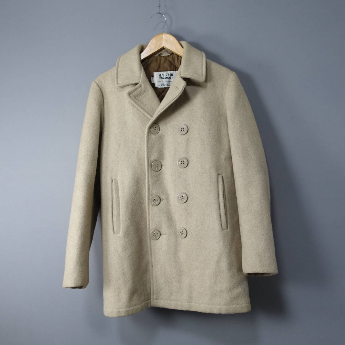 ★訳あり★Schott/ショット/740N メルトンウール/PEA JACKET/Pコート/ベージュ/メンズ/ジャケット/厚手拍卖