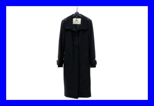 ●バーバリー Burberry ロンドン トレンチコート レディース ウール カシミア混 毛 M ブラック 黒 ノバチェック アウター 服上F4496拍卖