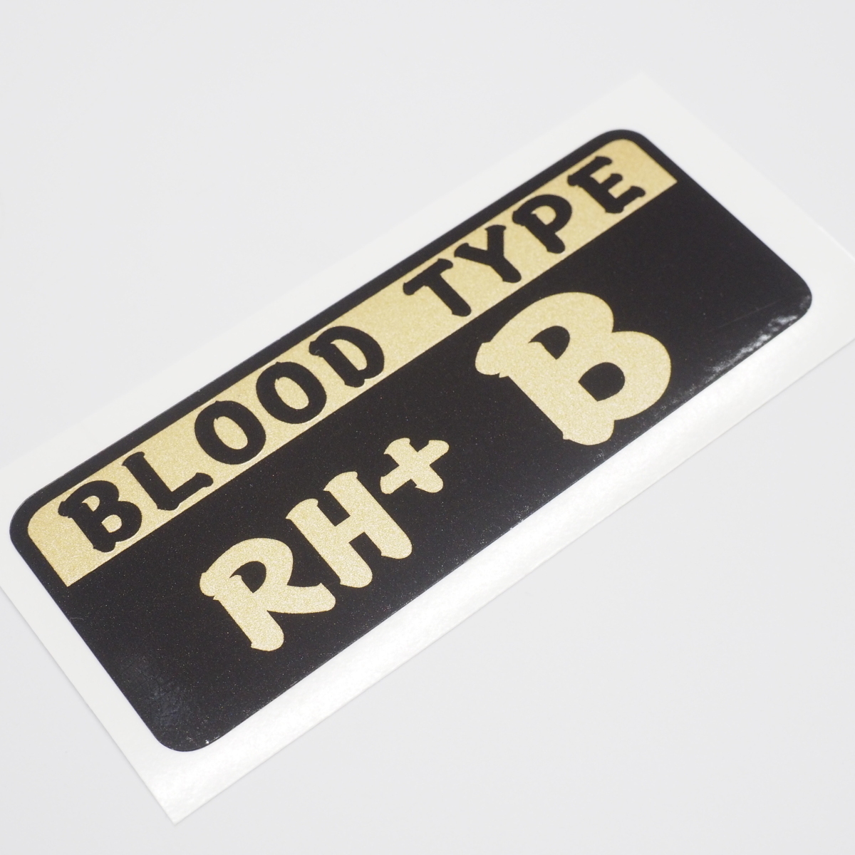 (ゴールド)金文字 血液型ステッカー B型 1枚 バイク 車 デカール シール ブラッドタイプ RH ヘルメット拍卖
