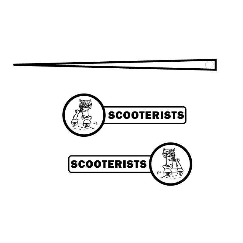アルファベット変更可能 ヘルメット カスタムステッカー 白 SCOOTERISTS helmet ネコ 名入れ拍卖