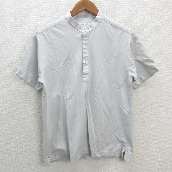 s■ユナイテッドアローズ/B&Y スタンドカラー 半袖ポロシャツ【M】灰/MENS/26【中古】拍卖
