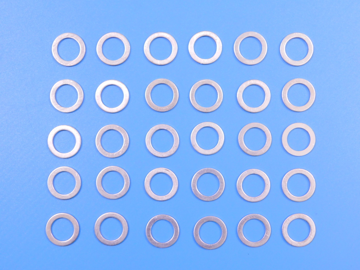 【アルミワッシャー・M14×30個】※ (外径20・内径14・厚み1.5mm)拍卖