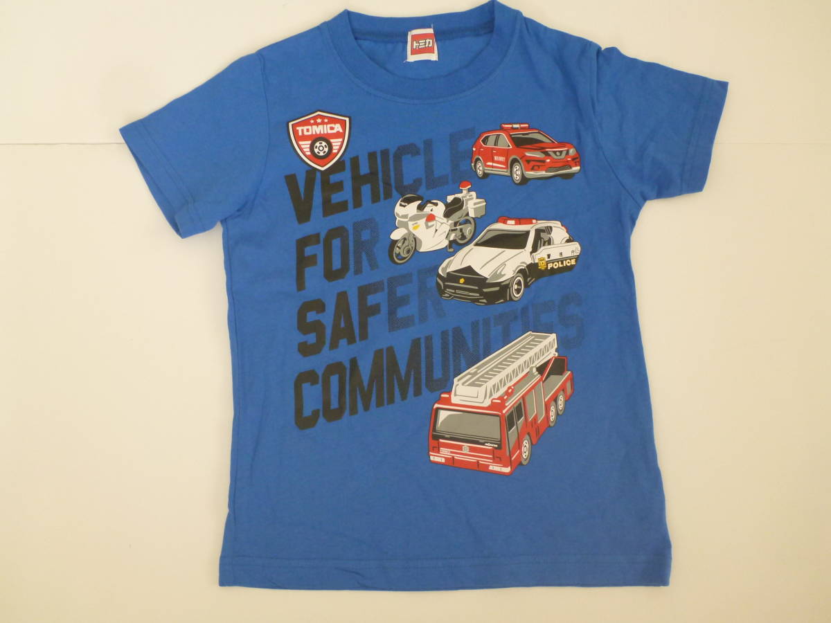 新品 トミカ ★ 青 ブルー 毛玉になりにくい綿100% 半袖 Tシャツ 120 コットン拍卖