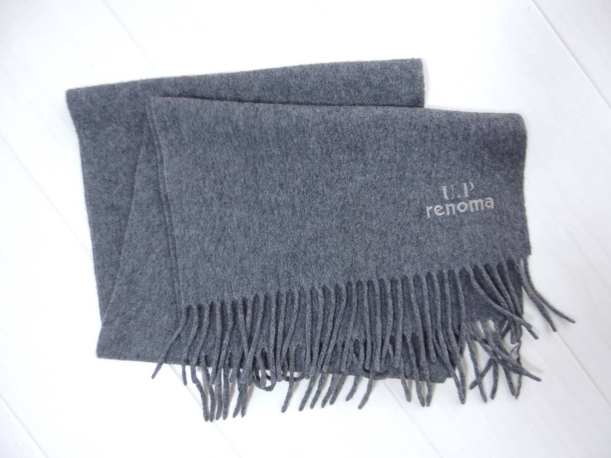 美品 レノマ renoma ★ マフラー グレー拍卖