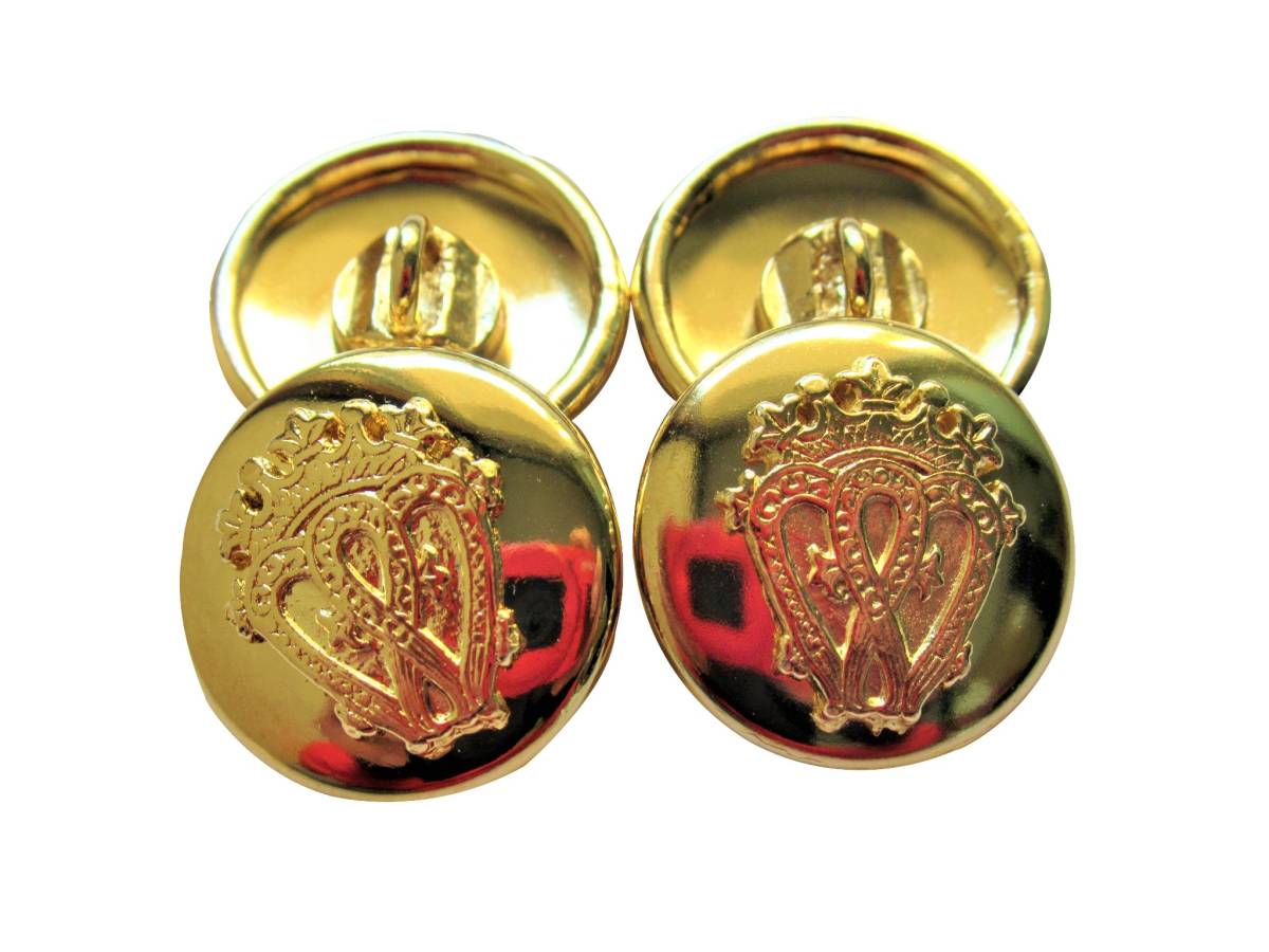 手芸 和洋裁用釦 ボタン ブレザー ジャケット スーツ用 エンブレム金ボタン メタルゴールド金属(20mm 4個入り)4bobu4751-20拍卖