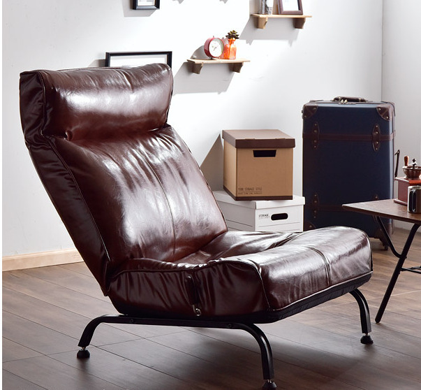 【上品なヴィンテージ】無段階リクライニング ソファー 一人用 レバー式 1Pソファ 拍卖