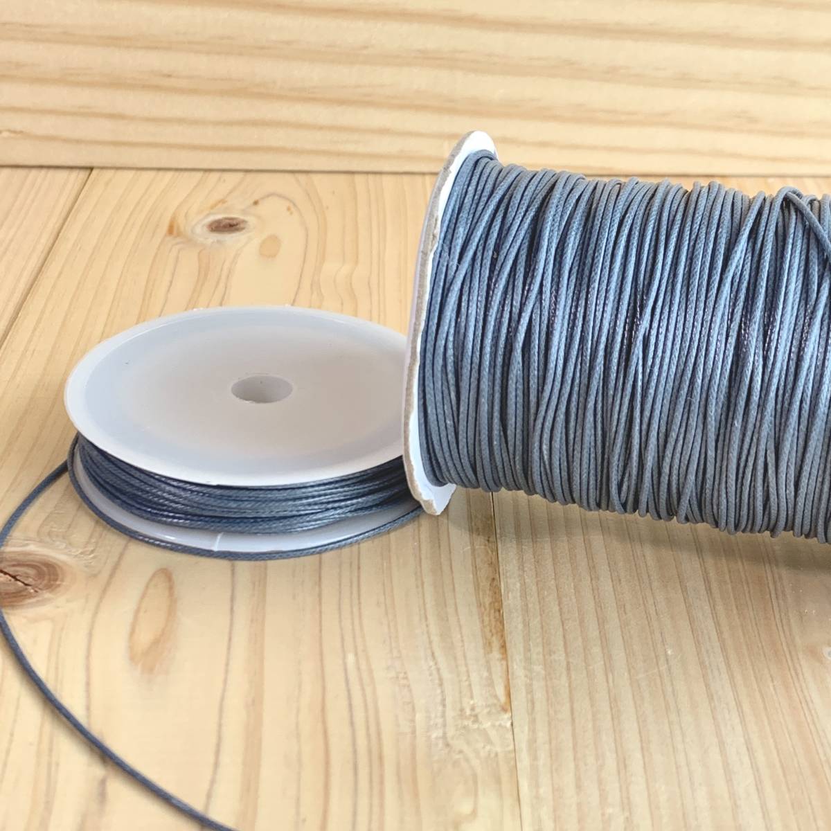 ハンドメイド クラフト パーツ 【10mカット】 ワックスコード 紐 ∞細め∞ チャコール拍卖