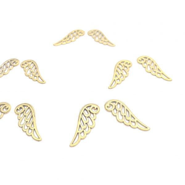 アクセサリー 金具 パーツ エンジェル 翼 羽 ゴールド 10個拍卖
