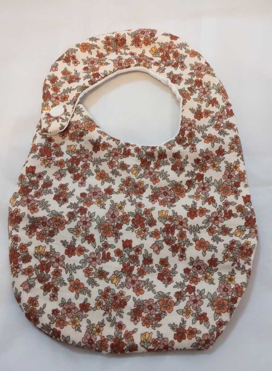☆ ハンドメイド リバーシブルガーゼスタイ 大人の花柄 ブラウンチェック ☆拍卖
