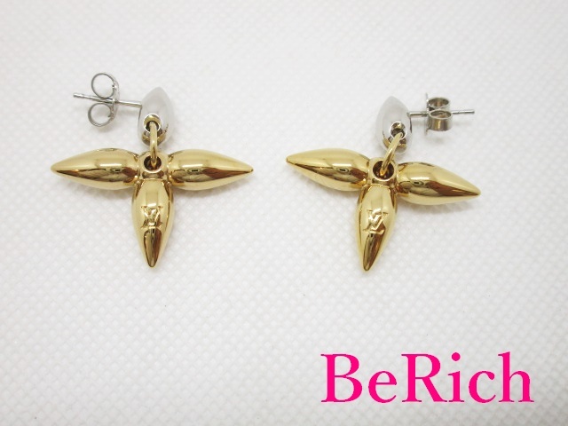 ルイ ヴィトン M00630 ブックル ドレイユ ルイゼット バンタン ピアス ゴールド シルバー メッキ ロゴ 【中古】【送料無料】 ba2391拍卖