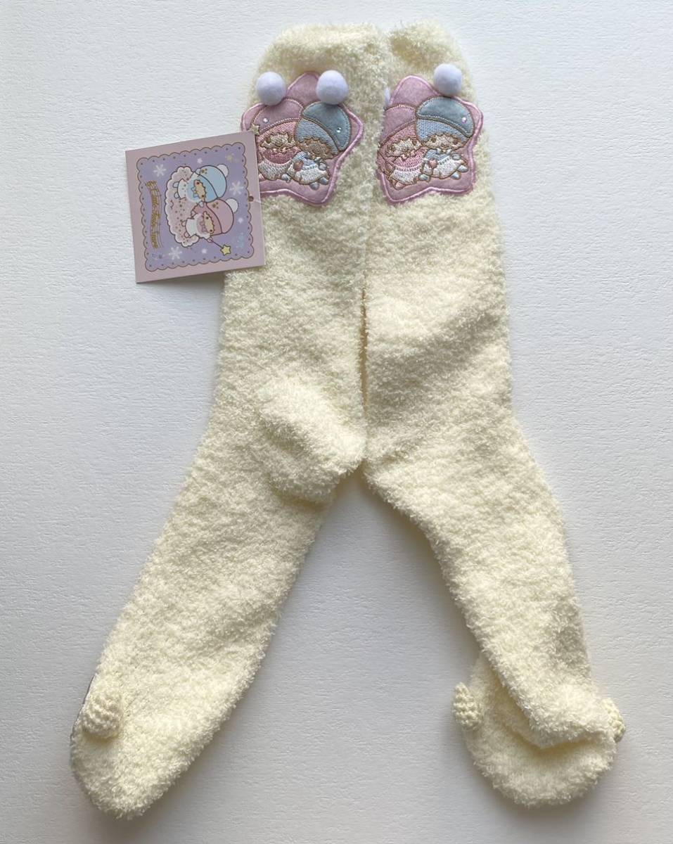 キキララ ホームソックス 音符デザインシリーズ ルームソックス もこもこ靴下 23cm~25cm 2011年 リトルツインスターズ拍卖