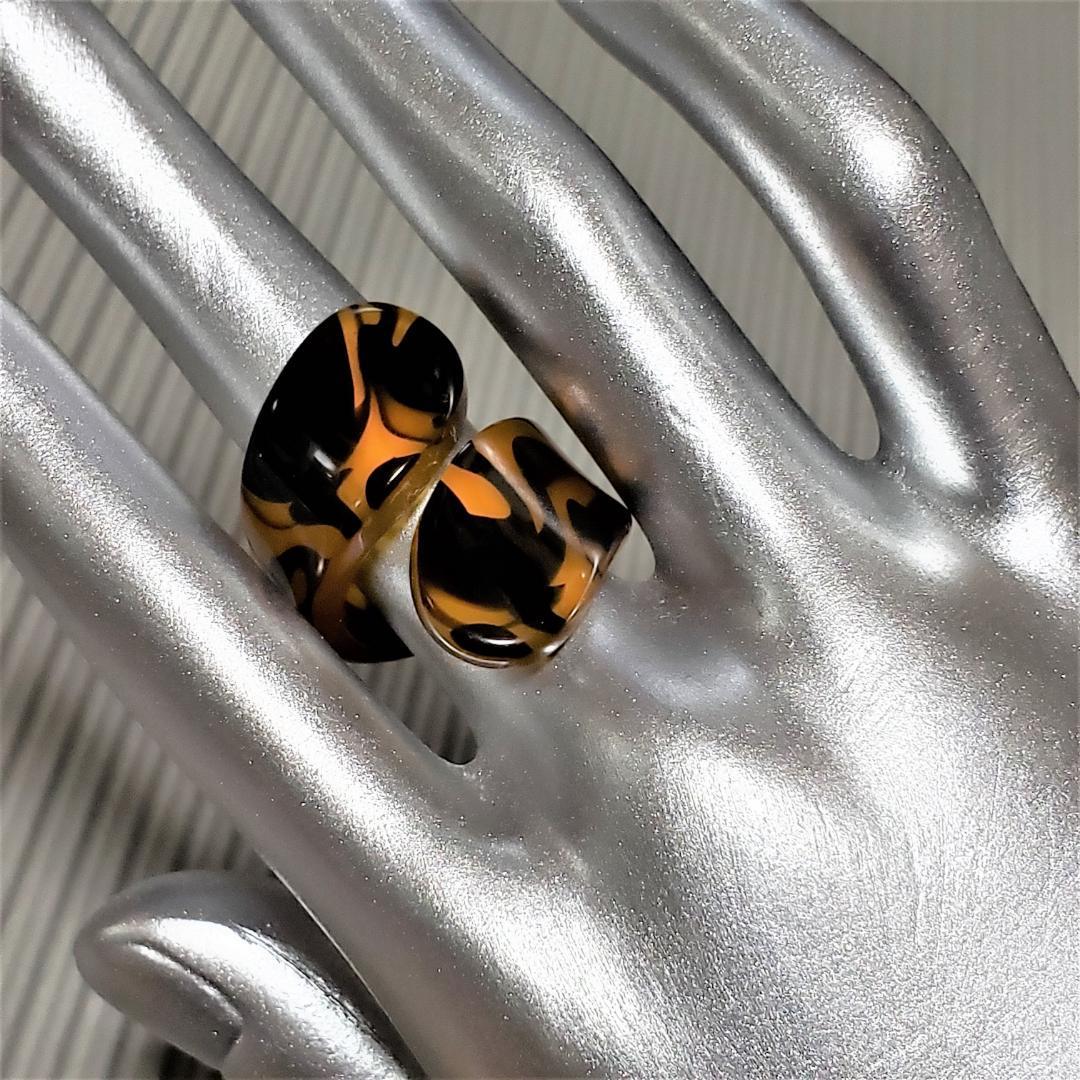 【送料込み】 べっ甲 の 「ような」 リング / マーブル拍卖