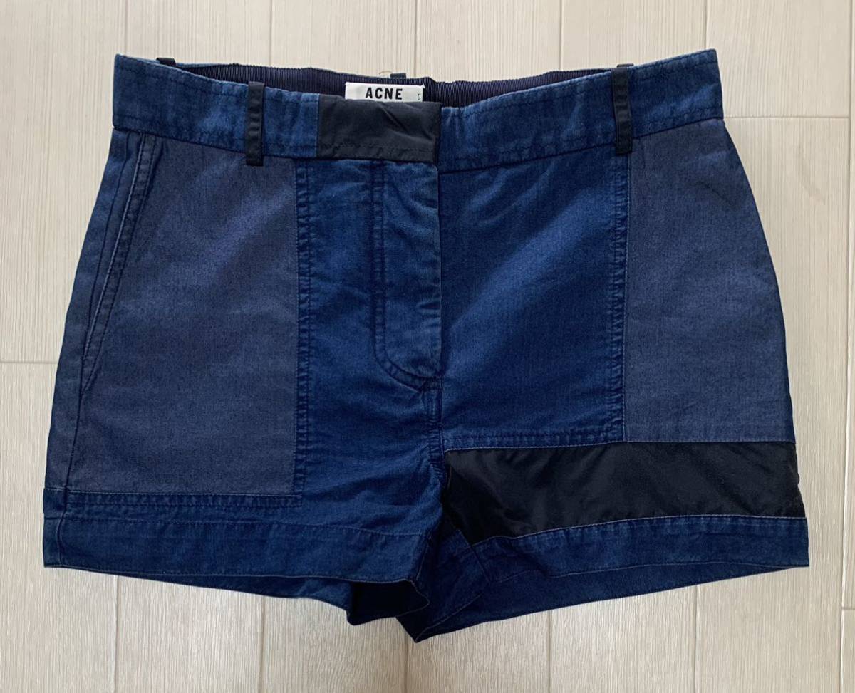 Acne Studios BONNIE PATCH パッチワークショートパンツ【34】インディゴ デニム アクネ ストゥディオズ拍卖