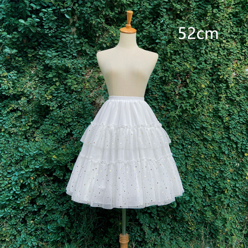 パニエ 2段ワイヤー 調節可能 ミディ丈 星柄 ロリィタ バレエ ダンス ブライダル スカート ボリューム レディース ステージ衣装 ロリータ拍卖