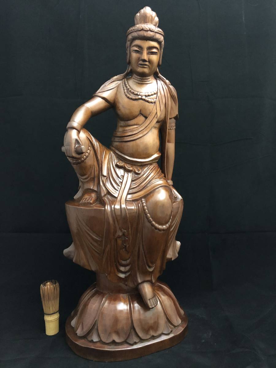 特大 迫力 在銘 観音 菩薩 如来 木彫 木製 仏像 仏具 彫刻 開運 金運 財運 風水 骨董 古美術 インテリア アンティーク拍卖