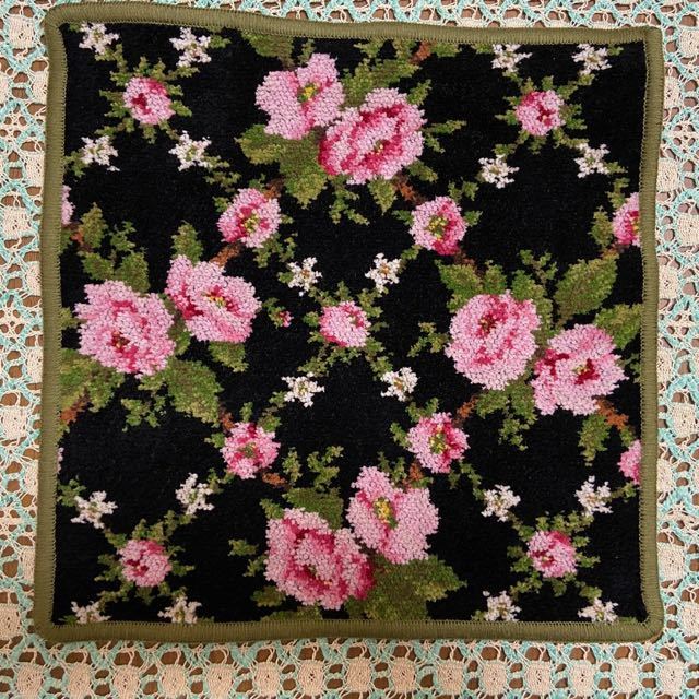 ♪新品 フェイラー FEILER タオルハンカチ Amilie Black Green シュニール織拍卖