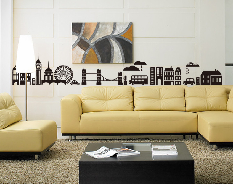 ウォールステッカー YB118 ブラック モノトーン 景色 DIY 壁紙 インテリアシート 剥がせる 送料無料拍卖